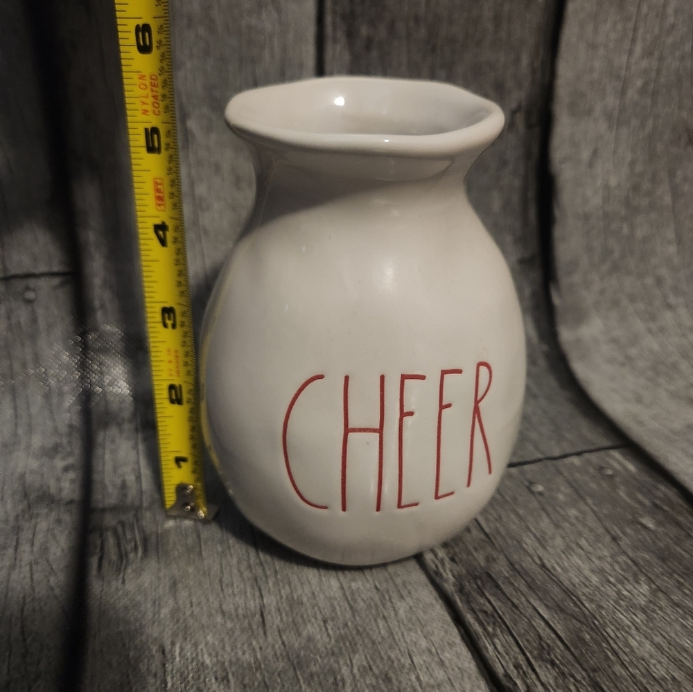 Rae Dunn CHEER White‎ and Red Vase